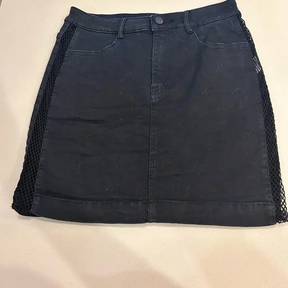 Missguided black denim and mesh mini skirt - Picture 3 of 6